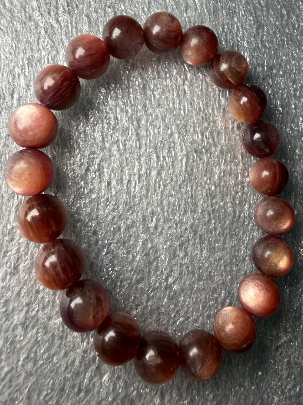 HQ 9MM Super Flashy Pink Lepidolite Natural Crystal Bracelet